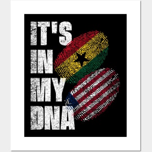 Liberian And Ghanaian Mix DNA Heritage Flag Posters and Art